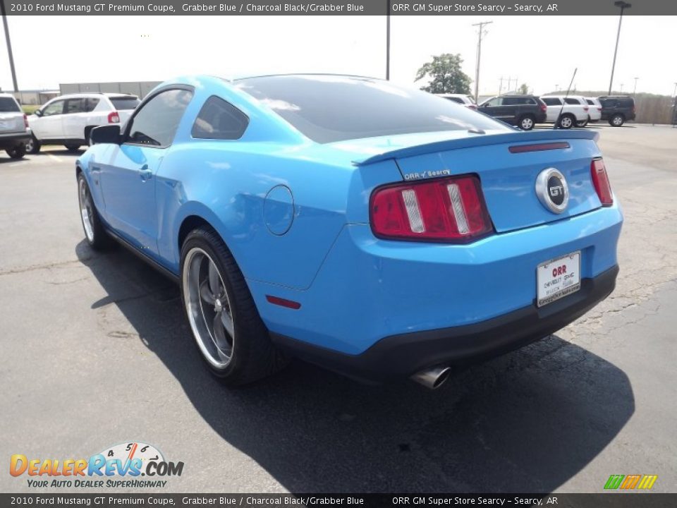 2010 Ford Mustang GT Premium Coupe Grabber Blue / Charcoal Black/Grabber Blue Photo #7