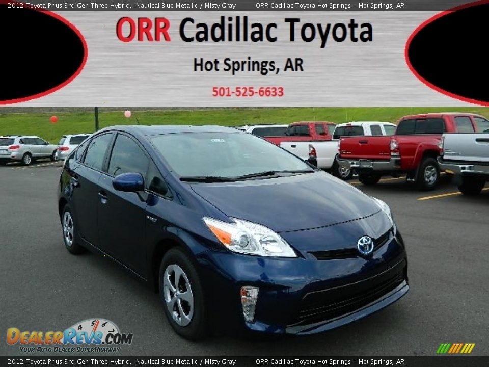 2012 Toyota Prius 3rd Gen Three Hybrid Nautical Blue Metallic / Misty Gray Photo #1