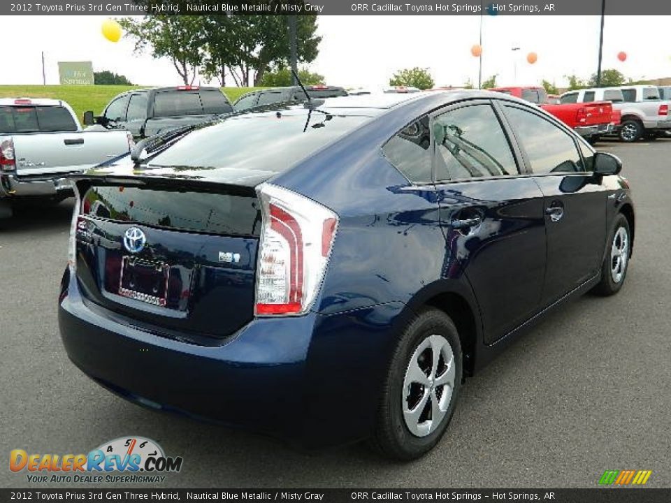 2012 Toyota Prius 3rd Gen Three Hybrid Nautical Blue Metallic / Misty Gray Photo #3