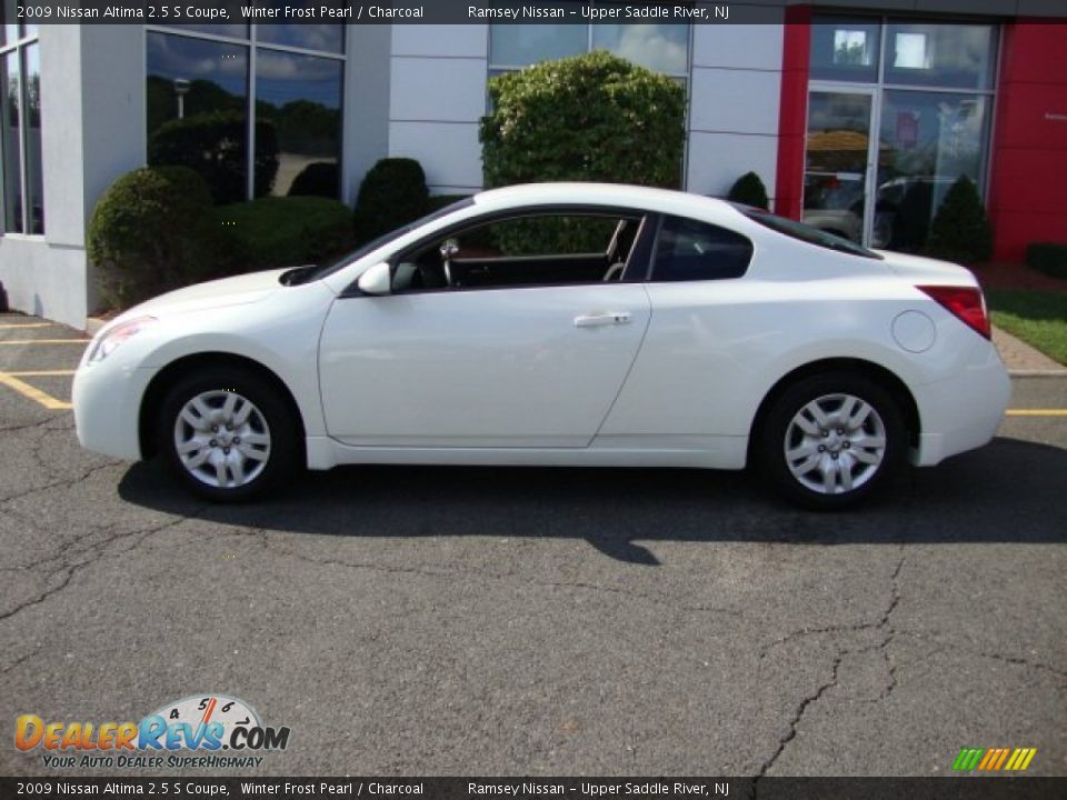 2009 Nissan Altima 2.5 S Coupe Winter Frost Pearl / Charcoal Photo #3