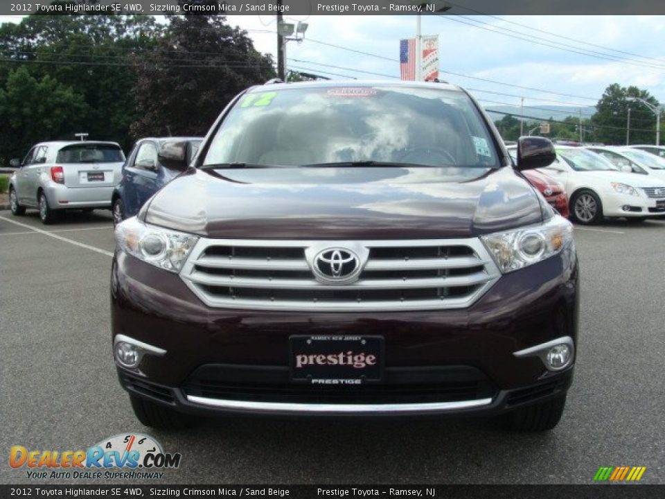 2012 Toyota Highlander SE 4WD Sizzling Crimson Mica / Sand Beige Photo #2