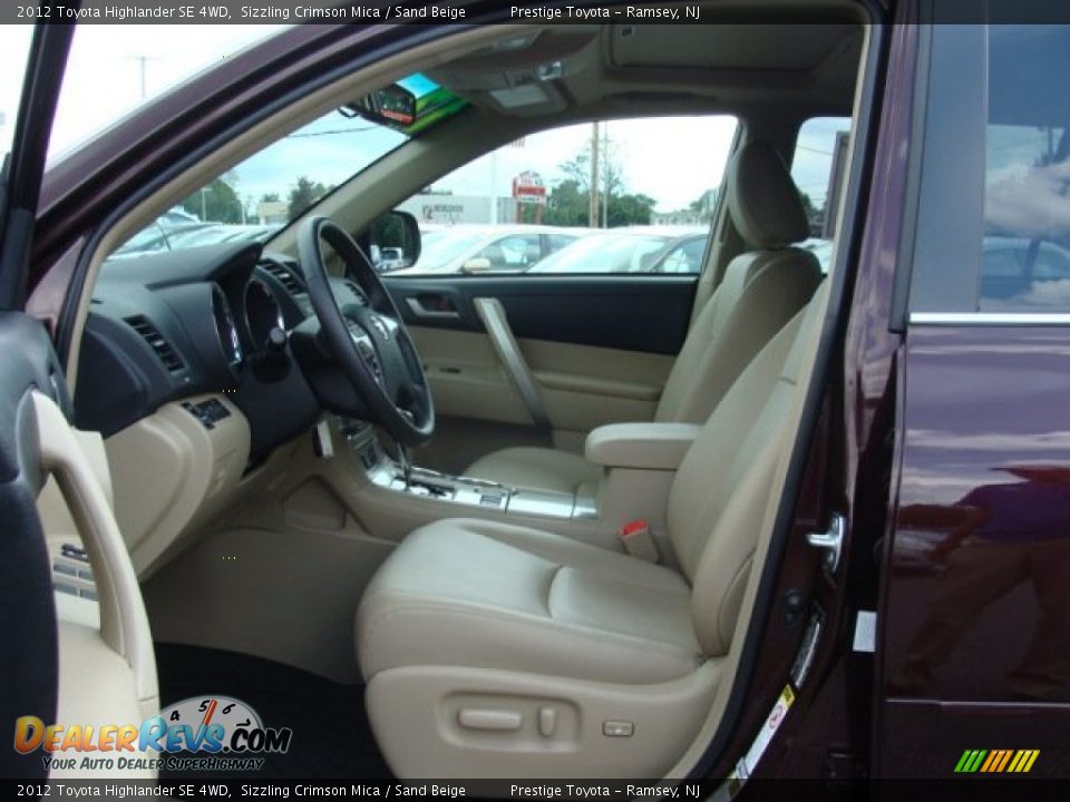 Sand Beige Interior - 2012 Toyota Highlander SE 4WD Photo #7
