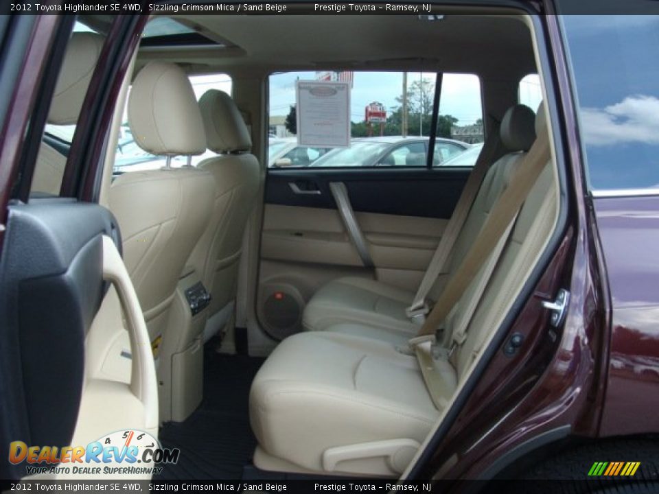 Rear Seat of 2012 Toyota Highlander SE 4WD Photo #13