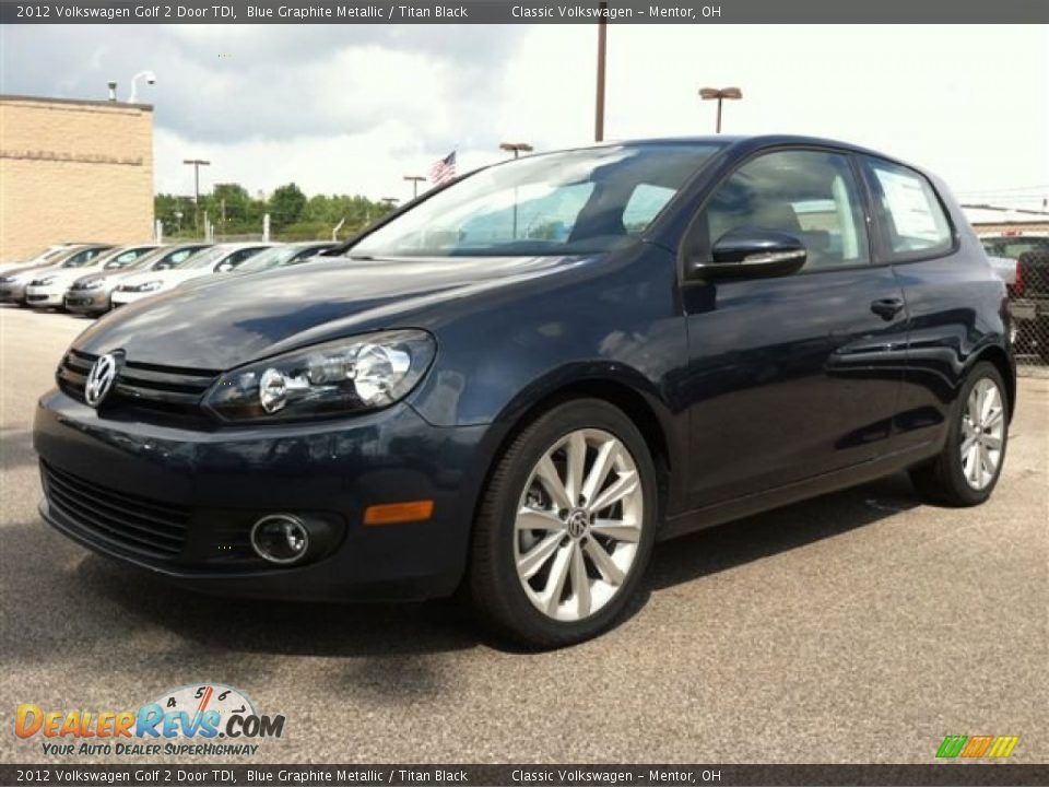2012 Volkswagen Golf 2 Door TDI Blue Graphite Metallic / Titan Black Photo #2