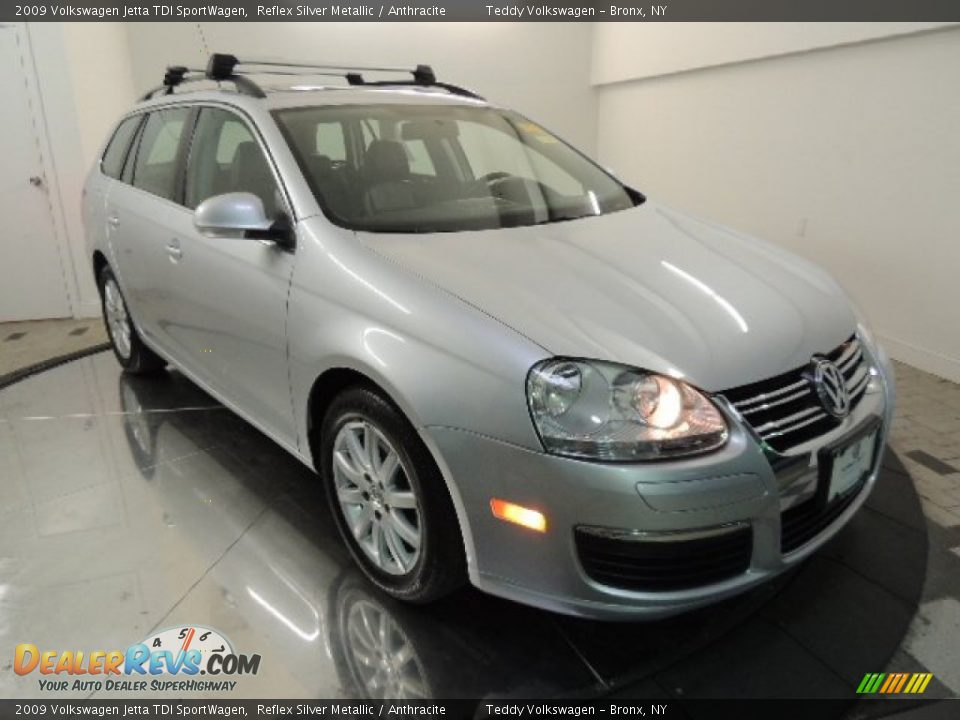2009 Volkswagen Jetta TDI SportWagen Reflex Silver Metallic / Anthracite Photo #3