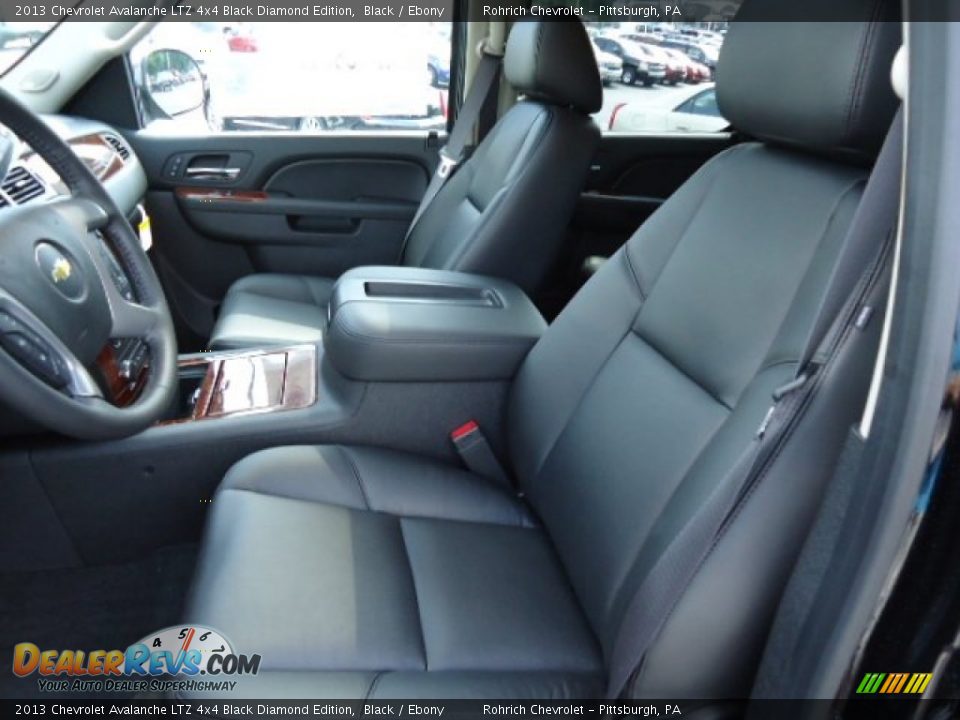 Ebony Interior - 2013 Chevrolet Avalanche LTZ 4x4 Black Diamond Edition Photo #10