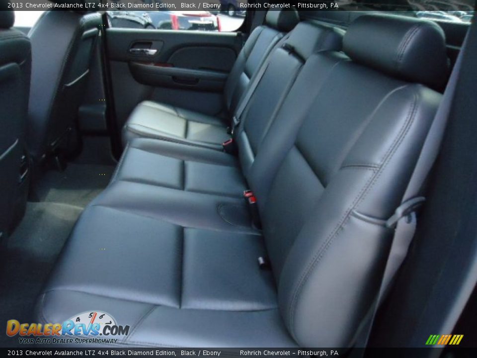 Ebony Interior - 2013 Chevrolet Avalanche LTZ 4x4 Black Diamond Edition Photo #11