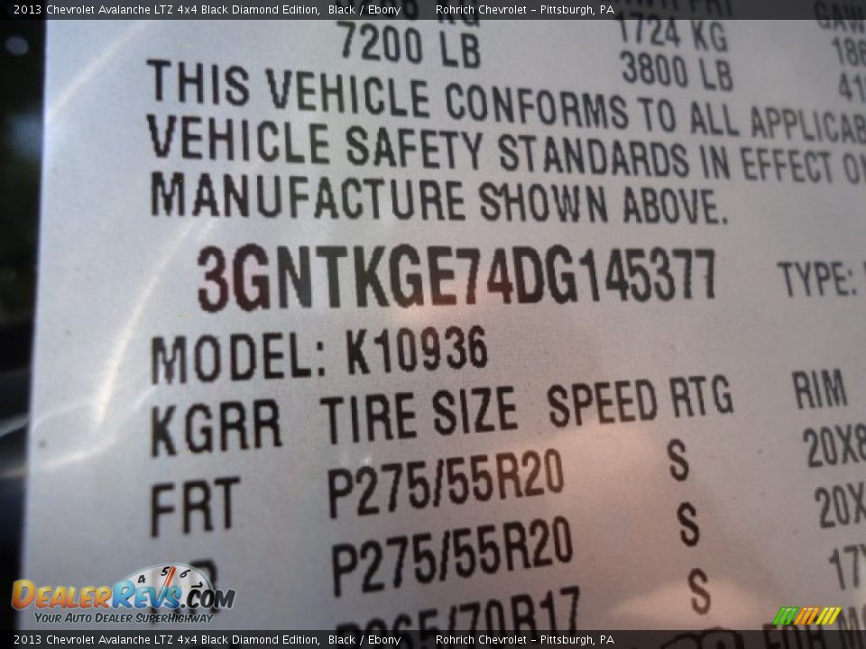2013 Chevrolet Avalanche LTZ 4x4 Black Diamond Edition Black / Ebony Photo #17