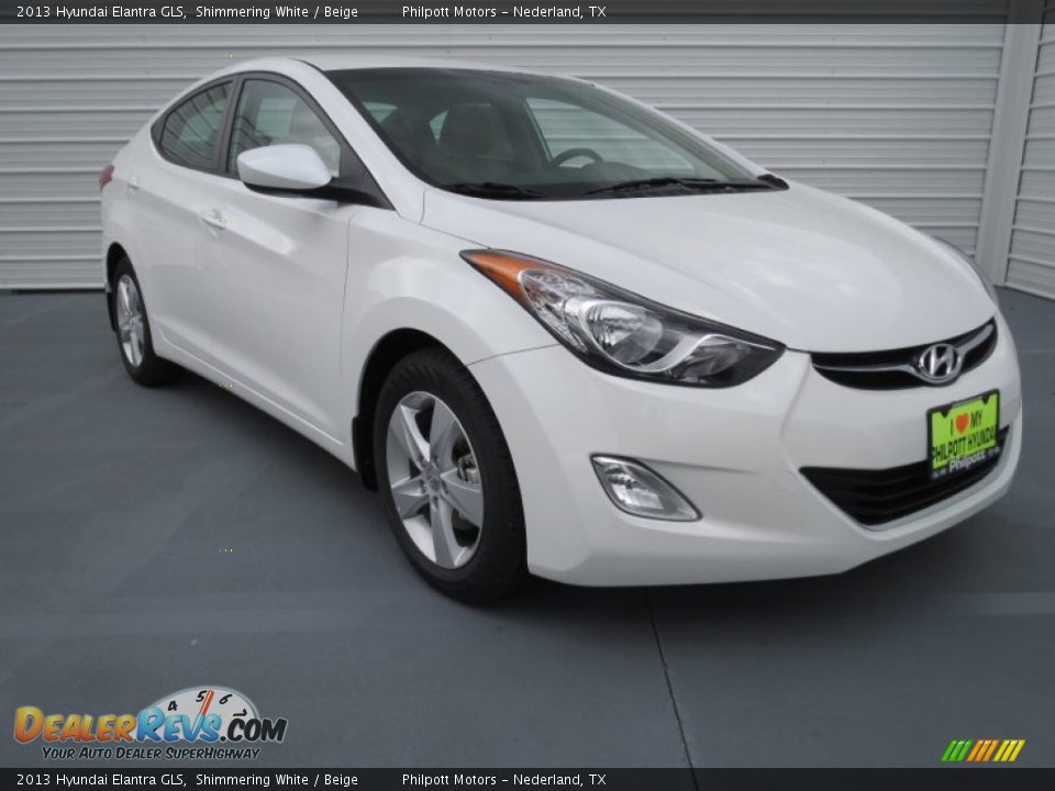 2013 Hyundai Elantra GLS Shimmering White / Beige Photo #1