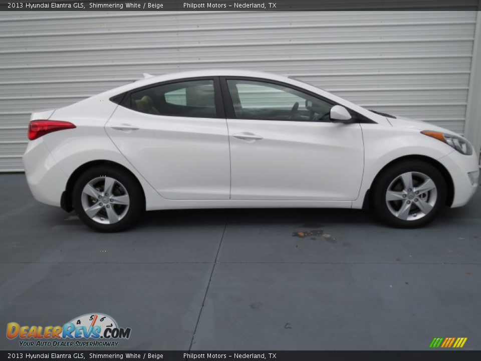 2013 Hyundai Elantra GLS Shimmering White / Beige Photo #2