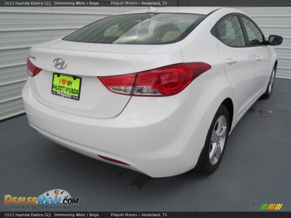 2013 Hyundai Elantra GLS Shimmering White / Beige Photo #3