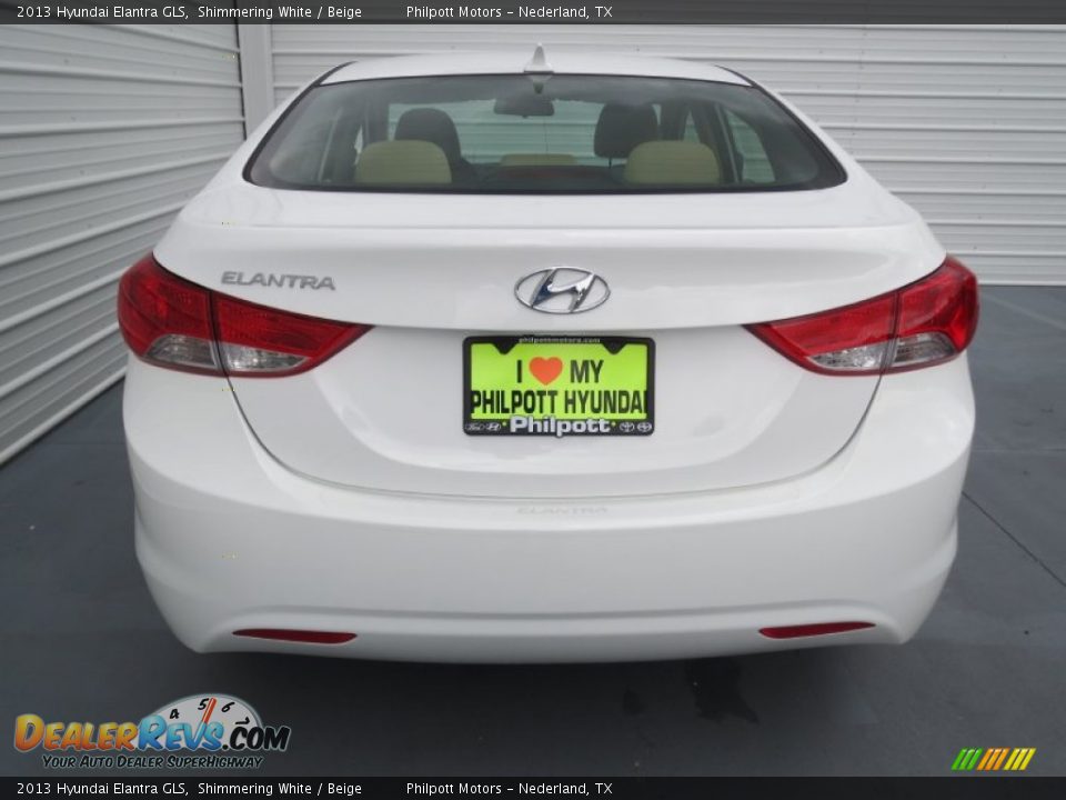 2013 Hyundai Elantra GLS Shimmering White / Beige Photo #4