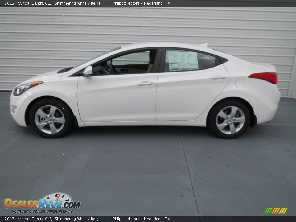 2013 Hyundai Elantra GLS Shimmering White / Beige Photo #5