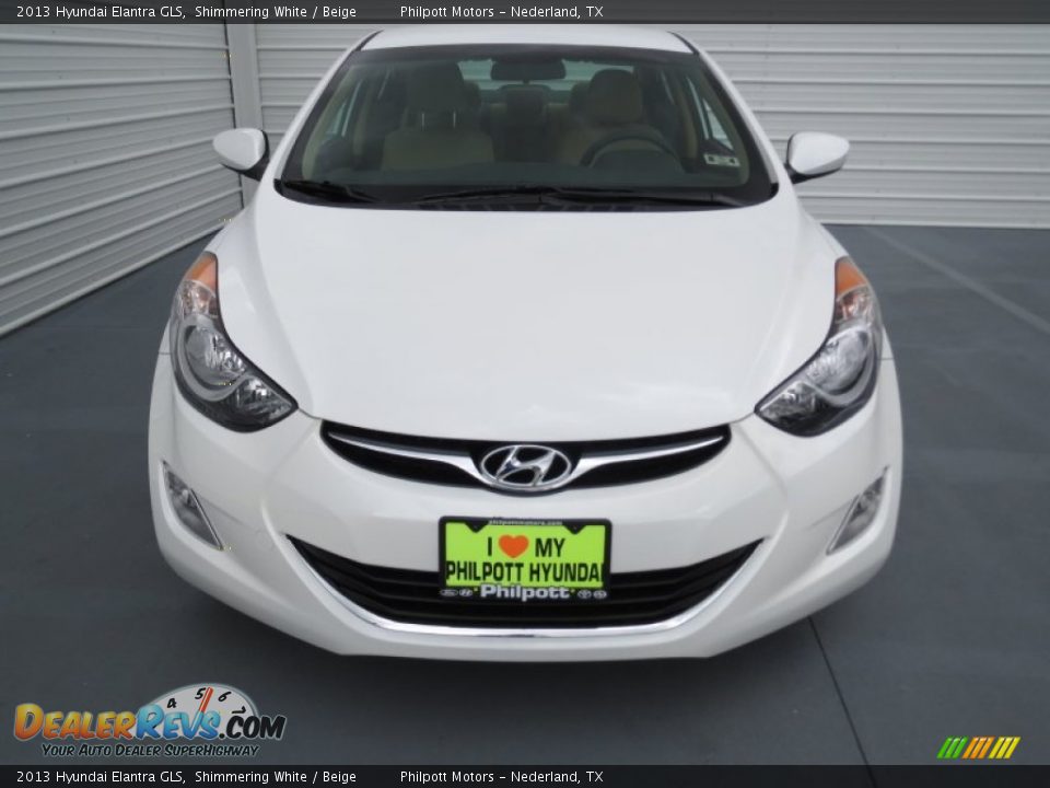 2013 Hyundai Elantra GLS Shimmering White / Beige Photo #7