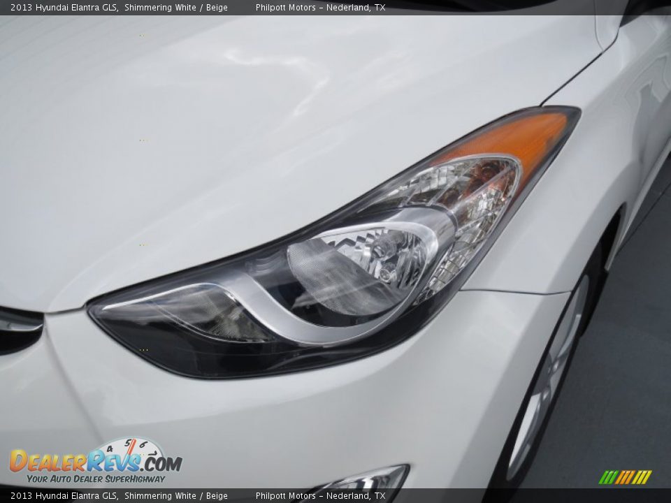 2013 Hyundai Elantra GLS Shimmering White / Beige Photo #8