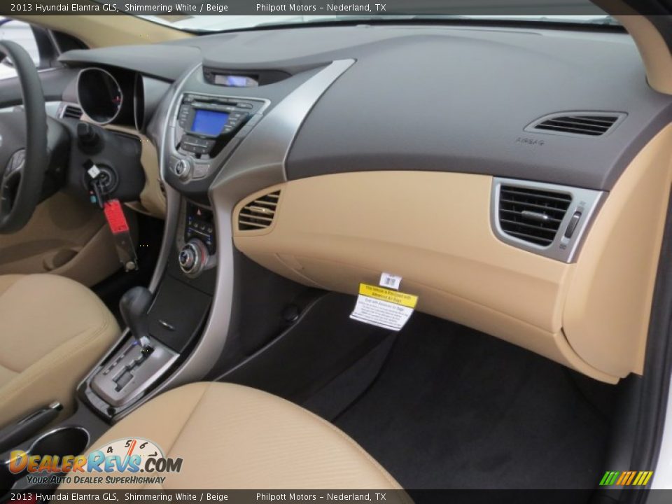 2013 Hyundai Elantra GLS Shimmering White / Beige Photo #15