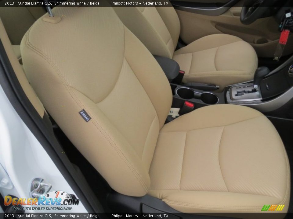2013 Hyundai Elantra GLS Shimmering White / Beige Photo #16
