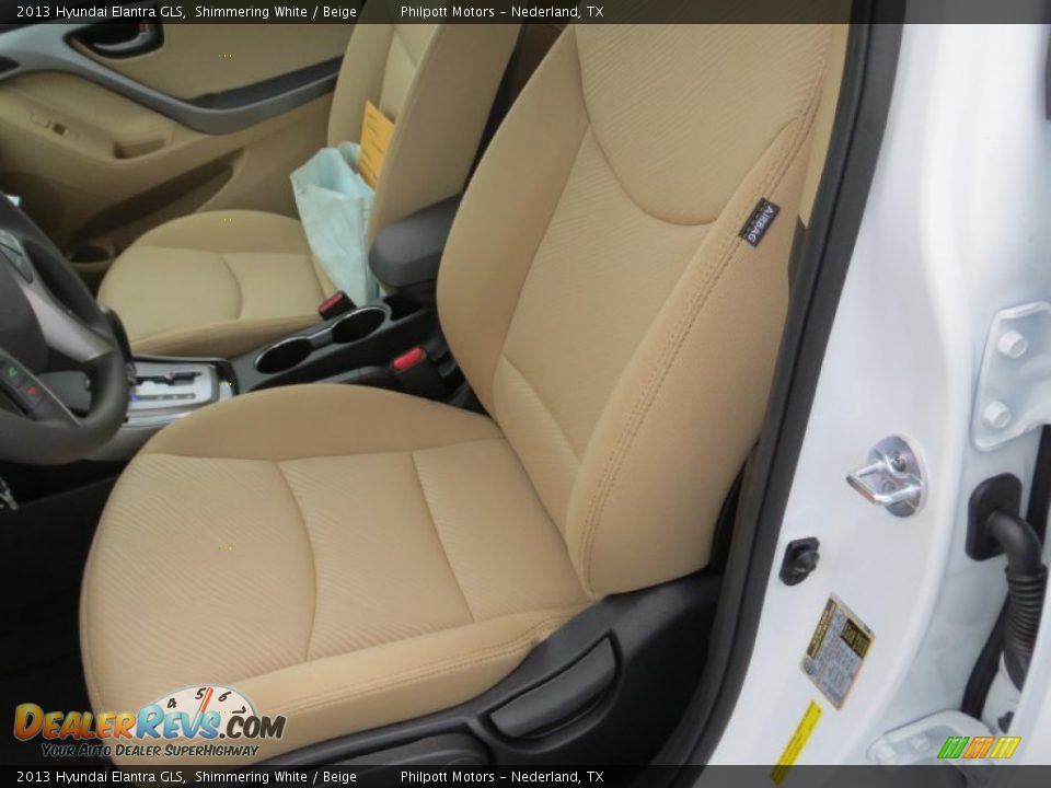 2013 Hyundai Elantra GLS Shimmering White / Beige Photo #22