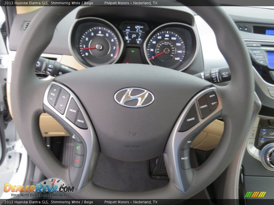 2013 Hyundai Elantra GLS Shimmering White / Beige Photo #28