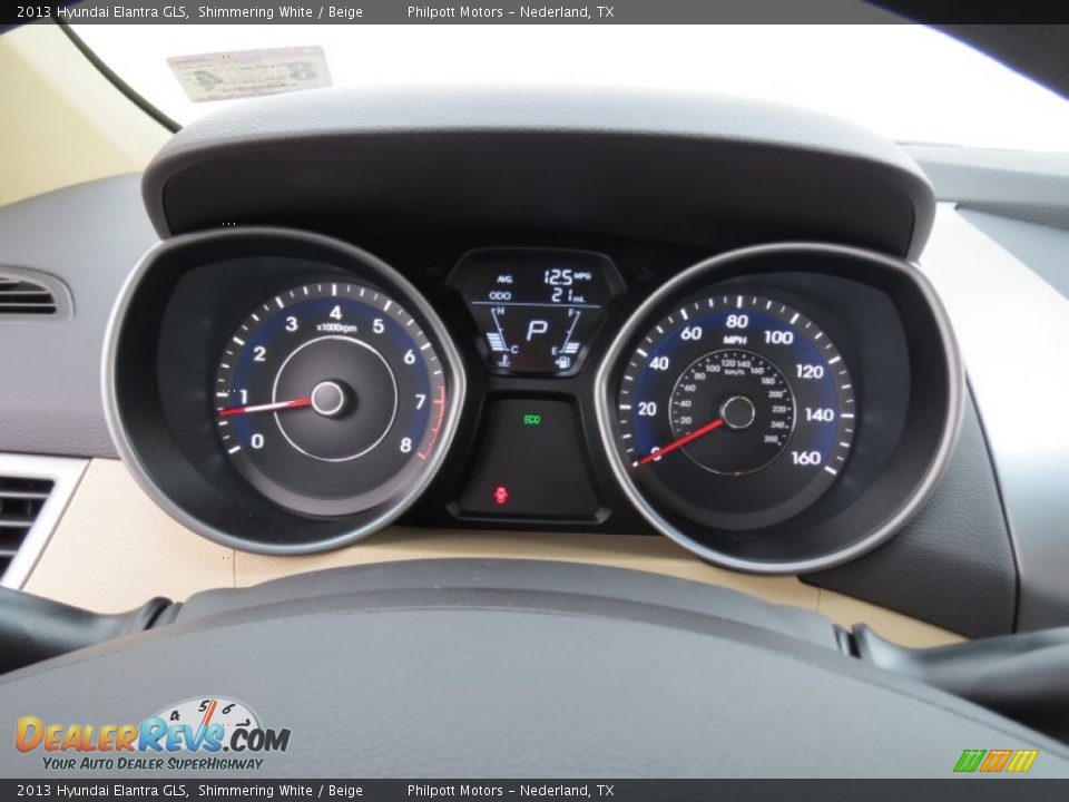 2013 Hyundai Elantra GLS Shimmering White / Beige Photo #29