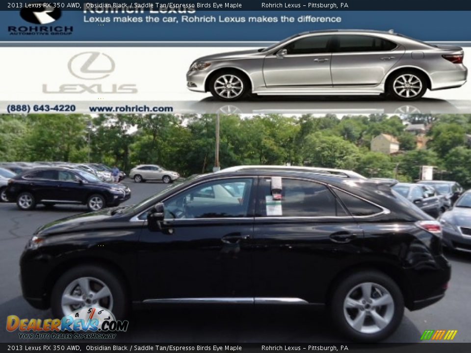 2013 Lexus RX 350 AWD Obsidian Black / Saddle Tan/Espresso Birds Eye Maple Photo #1