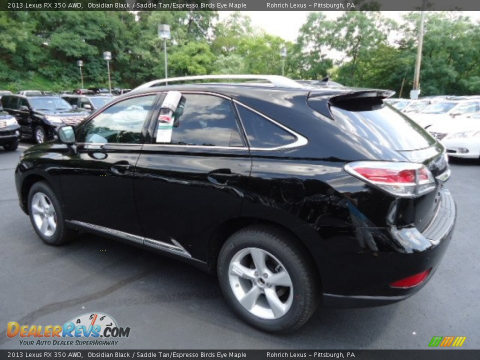 2013 Lexus RX 350 AWD Obsidian Black / Saddle Tan/Espresso Birds Eye Maple Photo #2