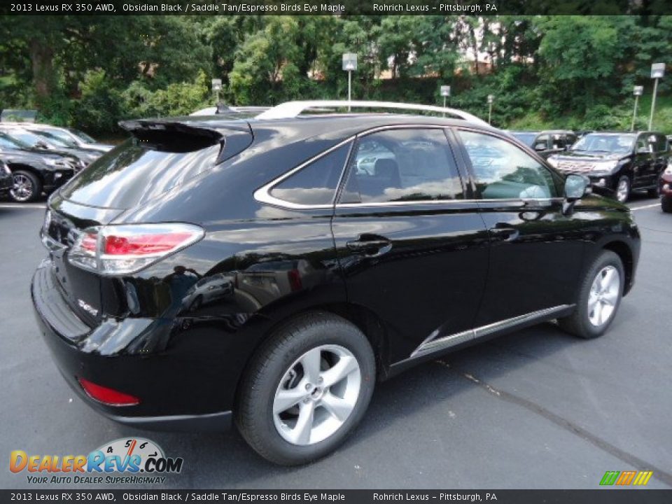 2013 Lexus RX 350 AWD Obsidian Black / Saddle Tan/Espresso Birds Eye Maple Photo #4