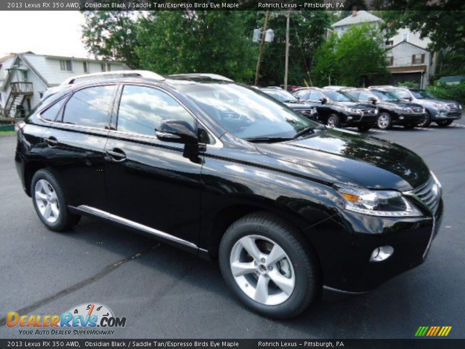 2013 Lexus RX 350 AWD Obsidian Black / Saddle Tan/Espresso Birds Eye Maple Photo #5