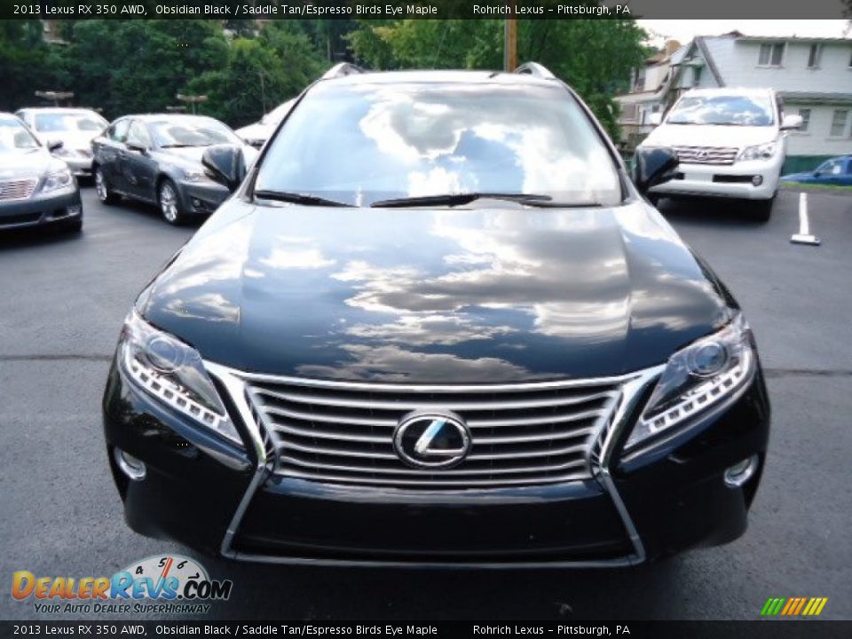 2013 Lexus RX 350 AWD Obsidian Black / Saddle Tan/Espresso Birds Eye Maple Photo #6