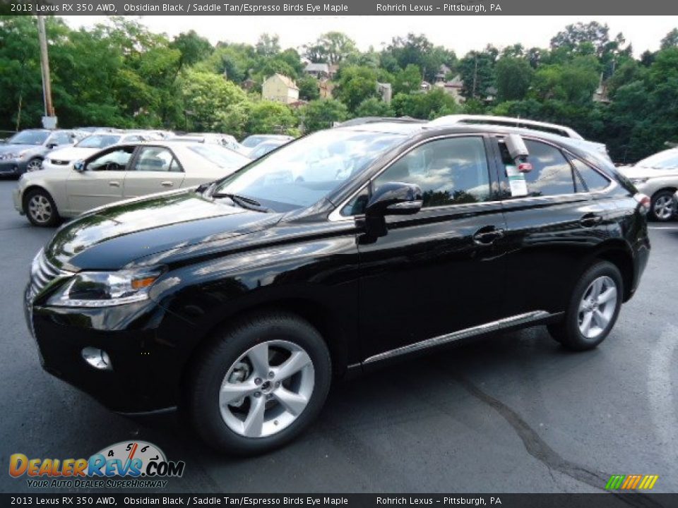 2013 Lexus RX 350 AWD Obsidian Black / Saddle Tan/Espresso Birds Eye Maple Photo #7
