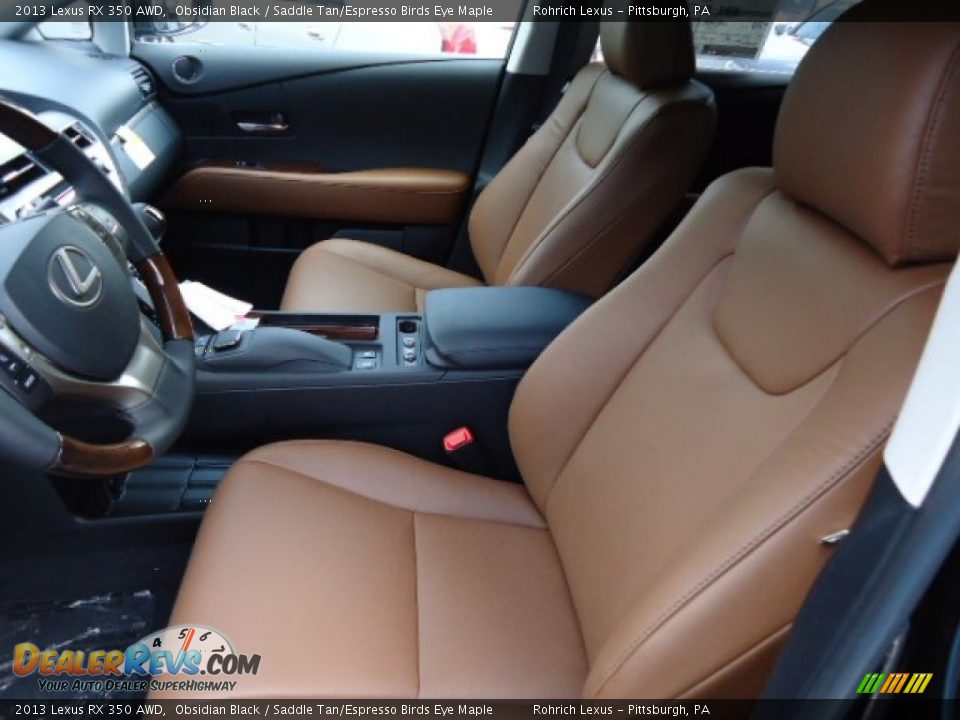 2013 Lexus RX 350 AWD Obsidian Black / Saddle Tan/Espresso Birds Eye Maple Photo #9