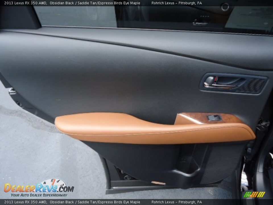 2013 Lexus RX 350 AWD Obsidian Black / Saddle Tan/Espresso Birds Eye Maple Photo #12