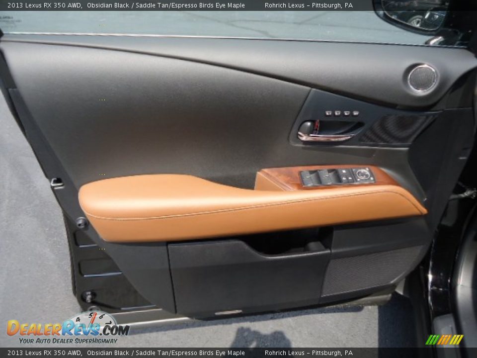 2013 Lexus RX 350 AWD Obsidian Black / Saddle Tan/Espresso Birds Eye Maple Photo #13