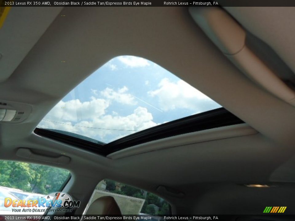2013 Lexus RX 350 AWD Obsidian Black / Saddle Tan/Espresso Birds Eye Maple Photo #14