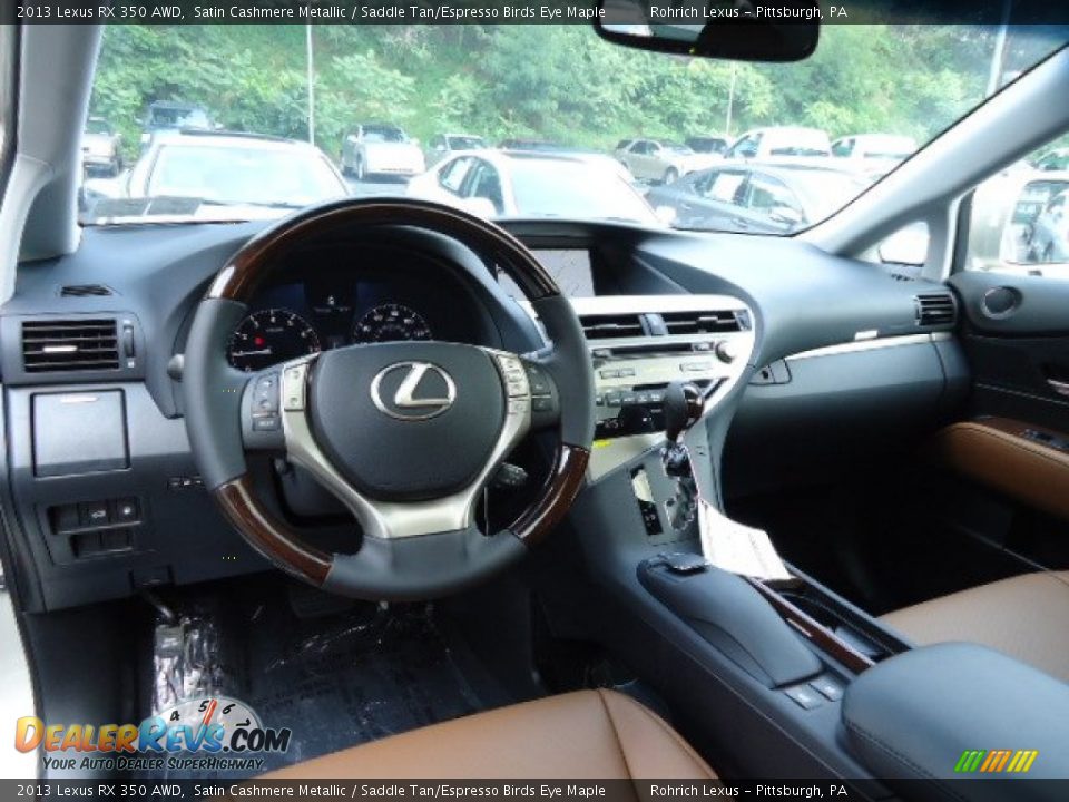 2013 Lexus RX 350 AWD Satin Cashmere Metallic / Saddle Tan/Espresso Birds Eye Maple Photo #12