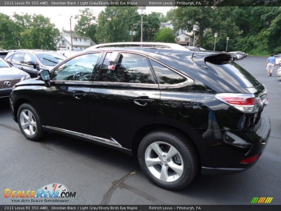 2013 Lexus RX 350 AWD Obsidian Black / Light Gray/Ebony Birds Eye Maple Photo #2