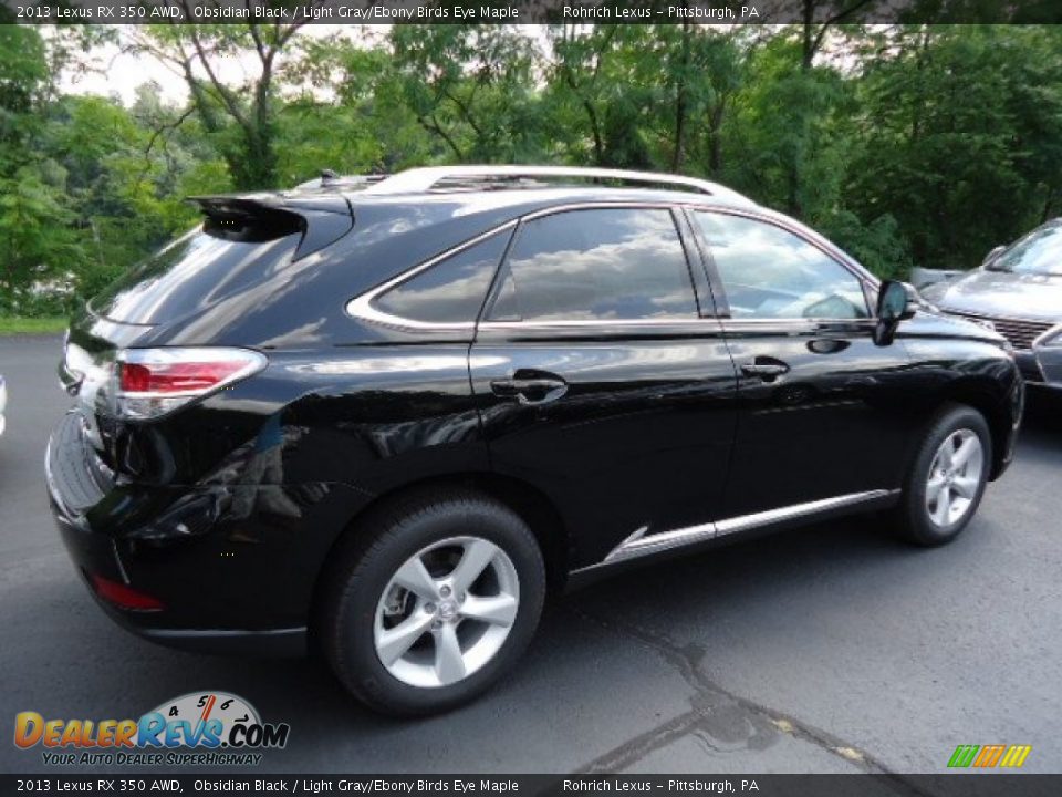 2013 Lexus RX 350 AWD Obsidian Black / Light Gray/Ebony Birds Eye Maple Photo #4