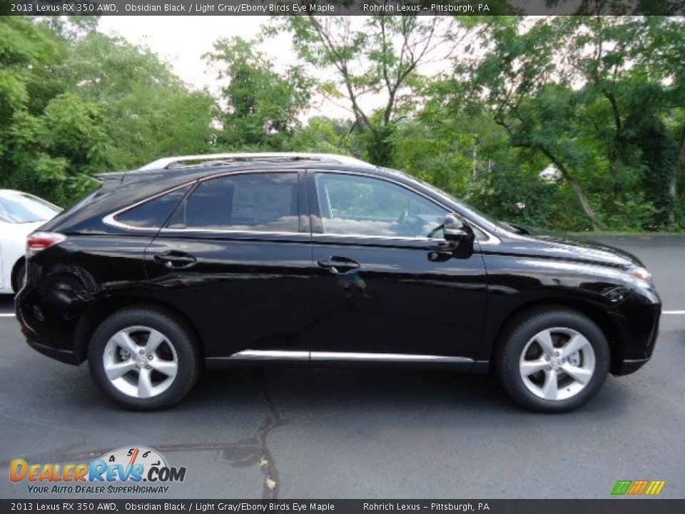 2013 Lexus RX 350 AWD Obsidian Black / Light Gray/Ebony Birds Eye Maple Photo #5