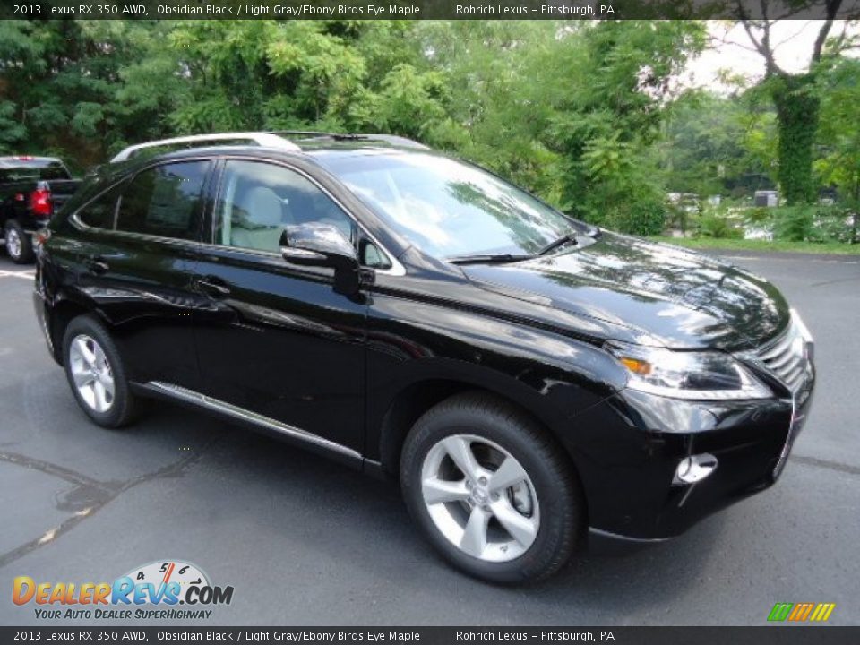 2013 Lexus RX 350 AWD Obsidian Black / Light Gray/Ebony Birds Eye Maple Photo #6