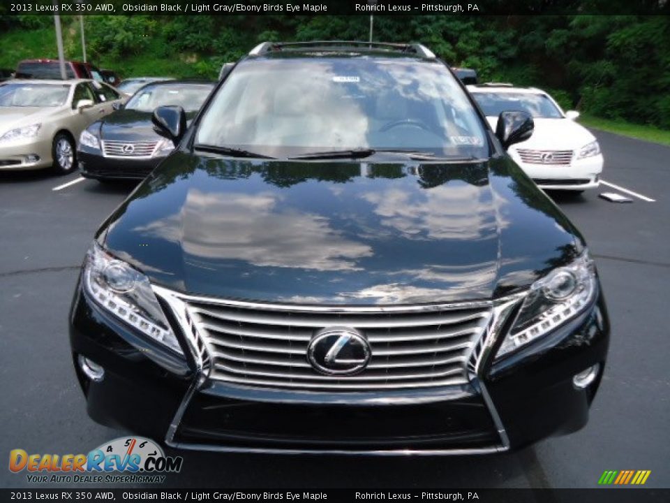 2013 Lexus RX 350 AWD Obsidian Black / Light Gray/Ebony Birds Eye Maple Photo #7