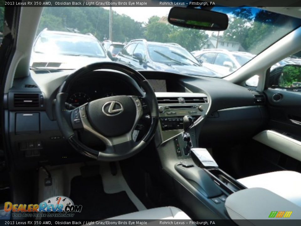 2013 Lexus RX 350 AWD Obsidian Black / Light Gray/Ebony Birds Eye Maple Photo #12