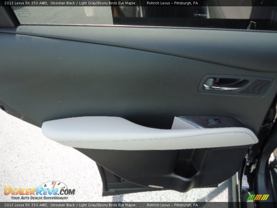 2013 Lexus RX 350 AWD Obsidian Black / Light Gray/Ebony Birds Eye Maple Photo #13