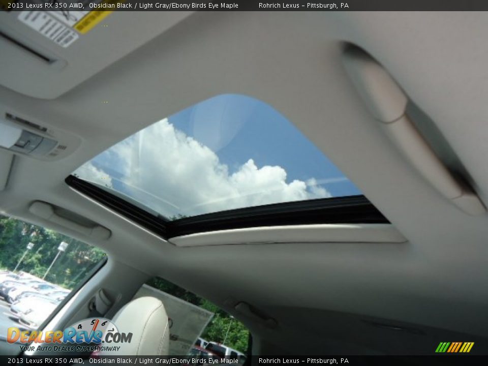 2013 Lexus RX 350 AWD Obsidian Black / Light Gray/Ebony Birds Eye Maple Photo #15