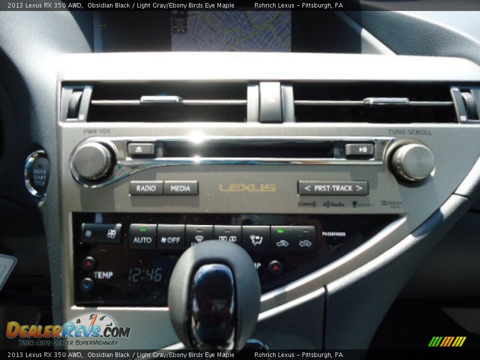 2013 Lexus RX 350 AWD Obsidian Black / Light Gray/Ebony Birds Eye Maple Photo #19