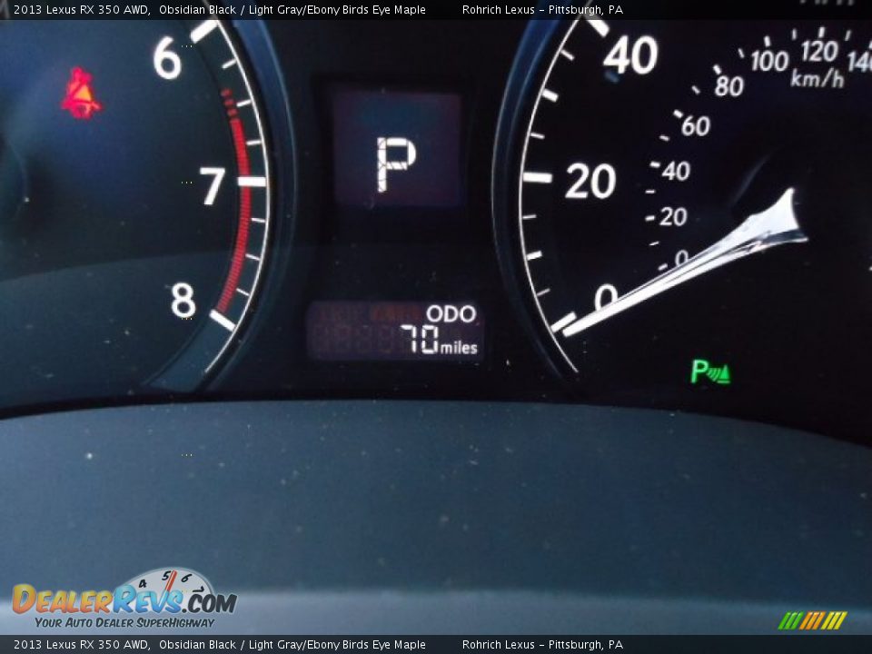 2013 Lexus RX 350 AWD Obsidian Black / Light Gray/Ebony Birds Eye Maple Photo #20