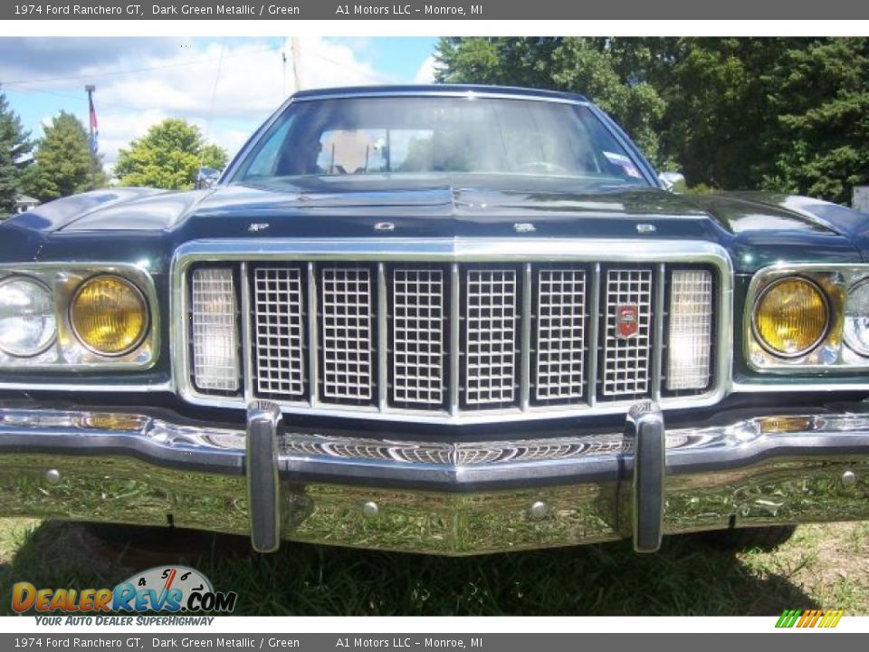 1974 Ford Ranchero GT Dark Green Metallic / Green Photo #29