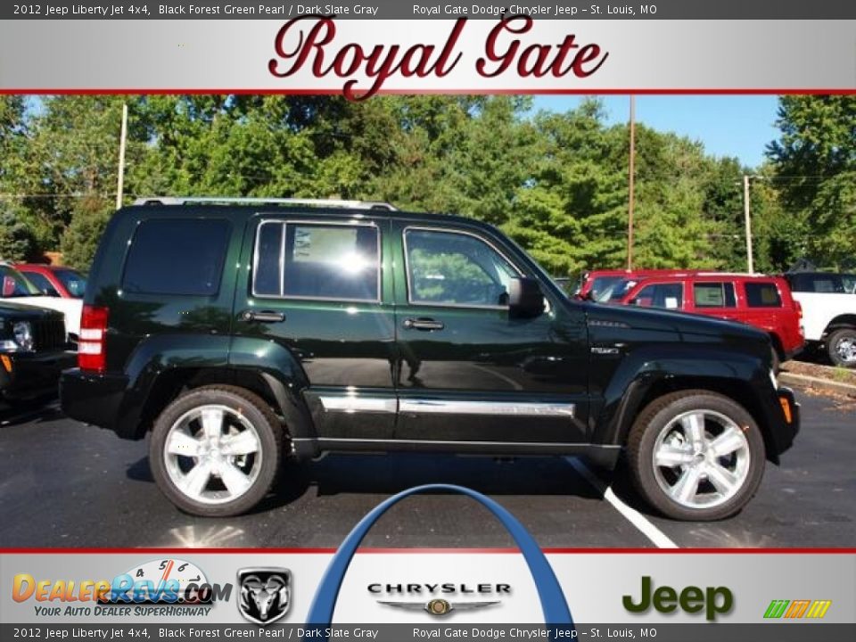 2012 Jeep Liberty Jet 4x4 Black Forest Green Pearl / Dark Slate Gray Photo #1