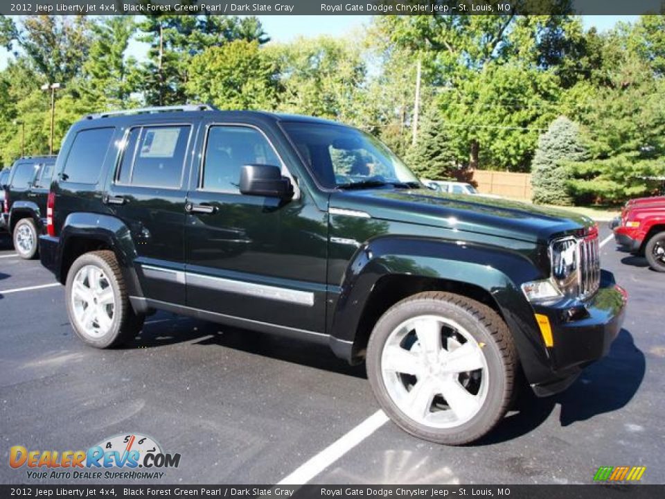 2012 Jeep Liberty Jet 4x4 Black Forest Green Pearl / Dark Slate Gray Photo #2