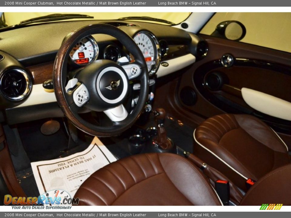 2008 Mini Cooper Clubman Hot Chocolate Metallic / Malt Brown English Leather Photo #10