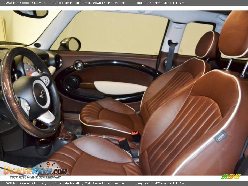 2008 Mini Cooper Clubman Hot Chocolate Metallic / Malt Brown English Leather Photo #11